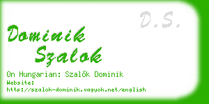 dominik szalok business card